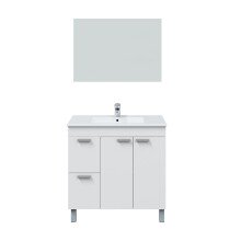 Badezimmer-Set >AKTIVA< in weiß glänzend - 80x80x45 (BxHxT)