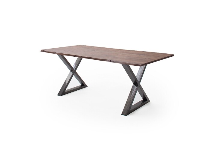 Baumkantentisch >Calabria< in Akazie walnuss / antik - 180x76,5x90 (BxHxT)