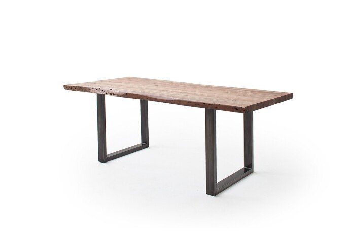 Baumkantentisch >Calabria< in Akazie natur / antik - 220x79,5x100 (BxHxT)