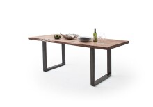 Baumkantentisch >Calabria< in Akazie natur / antik - 240x79,5x100 (BxHxT)