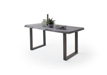 Baumkantentisch >Calabria< in Akazie grau / antik  - 200x79,5x100 (BxHxT)