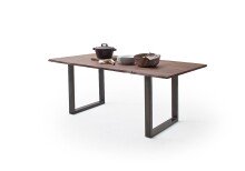 Baumkantentisch >Calabria< in Akazie walnuss / antik - 160x76,5x90 (BxHxT)
