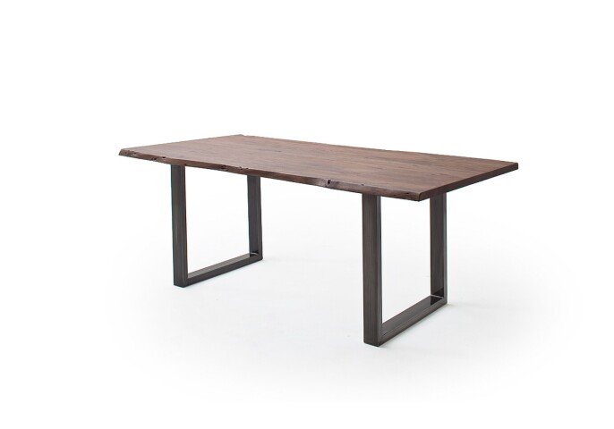 Baumkantentisch >Calabria< in Akazie walnuss / antik - 200x77,5x100 (BxHxT)