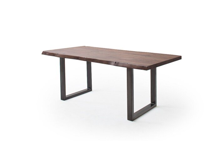 Baumkantentisch >Calabria< in Akazie walnuss / antik - 200x79,5x100 (BxHxT)