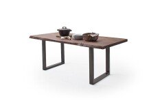 Baumkantentisch >Calabria< in Akazie walnuss / antik - 220x79,5x100 (BxHxT)