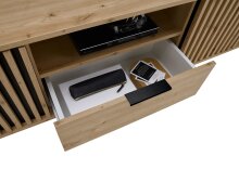 TV-Board >Chiara< in Artisan Eiche Dekor - 150x40x40cm (BxHxT)