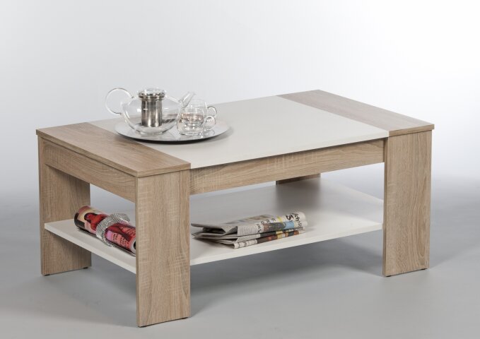Couchtisch >Finley< in Sonoma Dekor - 100x44x58cm (BxHxT)