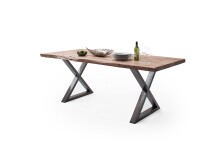 Baumkantentisch >Calabria< in Akazie natur / antik - 240x79,5x100 (BxHxT)