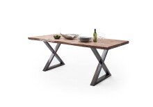 Baumkantentisch >Calabria< in Akazie natur / antik - 240x79,5x100 (BxHxT)