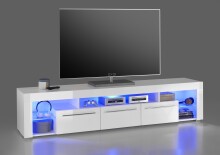 TV-Board >Goal 2< in weiß, MDF - 200x44x44cm...