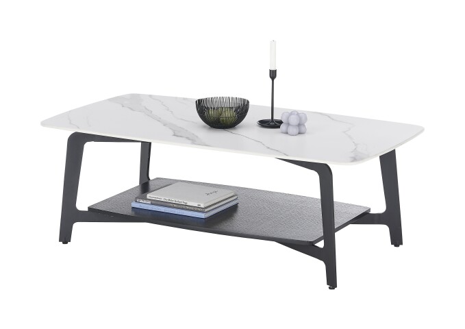 Couchtisch >Isa< in weiß, Keramik - 130x45x70cm (BxHxT)