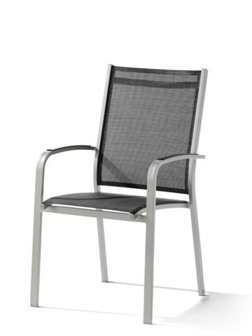 Stapelstuhl >Meran< in Grau, Kunstfasergewebe Textilux® - 57x98x64cm (BxHxT)