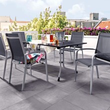 Stapelstuhl >Meran< in Grau, Kunstfasergewebe Textilux® - 57x98x64cm (BxHxT)