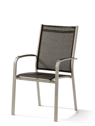 Stapelstuhl >Meran< in Mocca, Kunstfasergewebe Textilux® - 57x98x64cm (BxHxT)