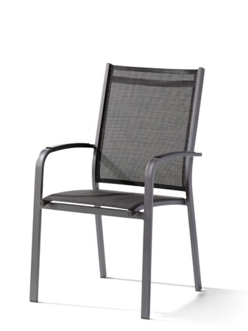 Stapelstuhl >Meran< in Grau, Kunstfasergewebe - 57x98x64cm (BxHxT)