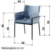 Gartensessel >Morena< in Grau, Olefin,Polypropylen - 64x85x59cm (BxHxT)