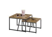 Couchtisch >Lola< (2er Set) in Teak, recyceltes Teak - 60x45x60cm (BxHxT)