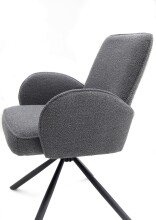 Armlehnstuhl >Malia< (2er Set) in grau, Strukturstoffbezug - 58x86x63cm (BxHxT)