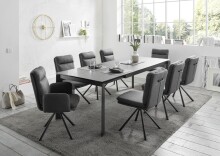 Esstisch >Paul< ausziehbar bis 240cm, anthrazit, Keramik - 180(240)x76x95cm (BxHxT)