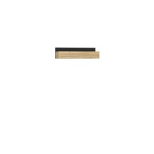 Wandregal >QUAYLE< in Mauvella Eichem Schwarz - 74,6x19x19,4cm (BxHxT)