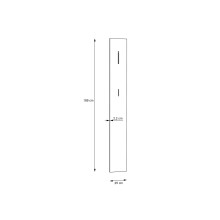 Garderobenpaneel >QUAYLE< in Uni Wolfram grau - 25x189x2,2cm (BxHxT)