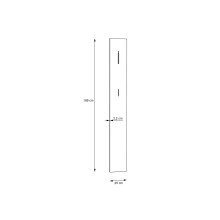 Garderobenpaneel >QUAYLE< in Uni Wolfram grau - 25x189x2,2cm (BxHxT)