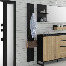 Garderobenpaneel >QUAYLE< in Schwarz - 25x189x2,2cm...
