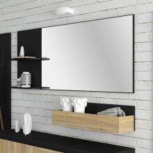 Spiegelpaneel >QUAYLE< in Schwarz - 150x60x13,5cm...