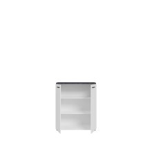 Kommode >SALTWATER< in Weiss / VENICE Marmor / Weiss Glanz