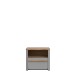 Nachtkommode >SURFINIO< in Grau / Catania Eiche  - 48,6x44,1x41,3cm (BxHxT)