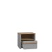 Nachtkommode >SURFINIO< in Grau / Catania Eiche  - 48,6x44,1x41,3cm (BxHxT)