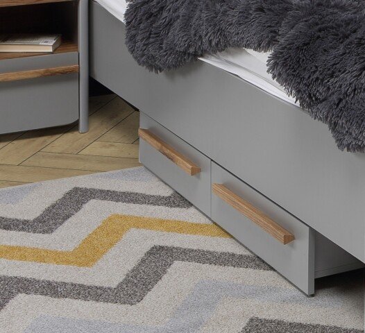 Bettschubkasten >SURFINIO< in Grau  - 50,9x15,9x53cm (BxHxT)