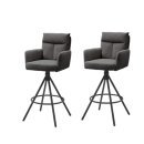 Barhocker >Sofia Barhocker< (2er Set) in grau, Cordbezug - 54x103,5x58cm (BxHxT)