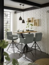 Barhocker >Sofia Barhocker< (2er Set) in grau, Cordbezug - 54x103,5x58cm (BxHxT)