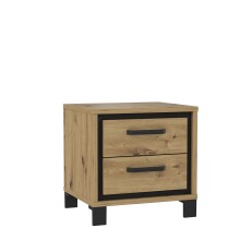 Nachtkommode >TRONDHEIM< in Artisan Eiche / Schwarz...