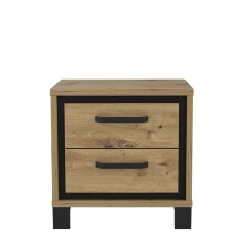 Nachtkommode >TRONDHEIM< in Artisan Eiche / Schwarz Eiche