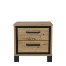 Nachtkommode >TRONDHEIM< in Artisan Eiche / Schwarz Eiche