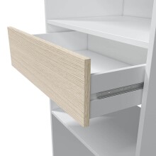 Kleiderschrank >DRESS< in Eiche/Weiß - 158x187x40 (BxHxT)