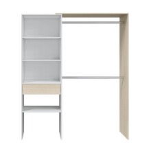 Kleiderschrank >DRESS< in Eiche/Weiß - 158x187x40 (BxHxT)