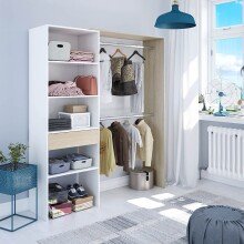 Kleiderschrank >DRESS< in Eiche/Weiß -...
