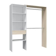 Kleiderschrank >DRESS< in Eiche/Weiß - 158x187x40 (BxHxT)