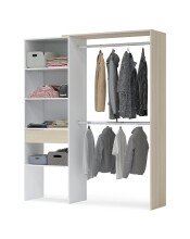 Kleiderschrank >DRESS< in Eiche/Weiß -...