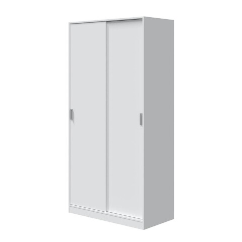 Schwebetürenschrank >MAX< in Weiß - 100x200x50 (BxHxT)
