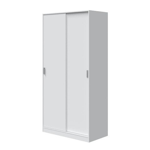 Schwebetürenschrank >MAX< in Weiß - 100x200x50 (BxHxT)