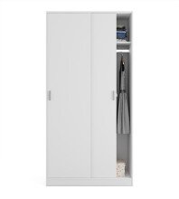 Schwebetürenschrank >MAX< in Weiß - 100x200x50 (BxHxT)