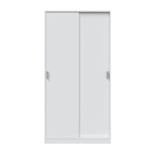 Schwebetürenschrank >MAX< in Weiß - 100x200x50 (BxHxT)