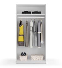Schwebetürenschrank >MAX< in Weiß - 100x200x50 (BxHxT)