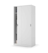 Schwebetürenschrank >MAX< in Weiß - 100x200x50 (BxHxT)