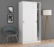 Schwebetürenschrank >MAX< in Weiß - 100x200x50 (BxHxT)