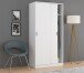 Schwebetürenschrank >MAX< in Weiß - 100x200x50 (BxHxT)